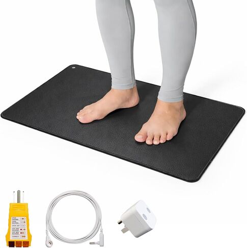 Grounding Mat for Feet Desk Laptop Universal Earth Connected Grounded Pad 12"x24" with Outlet Tester,Adapter,Cord in Saudi Arabia