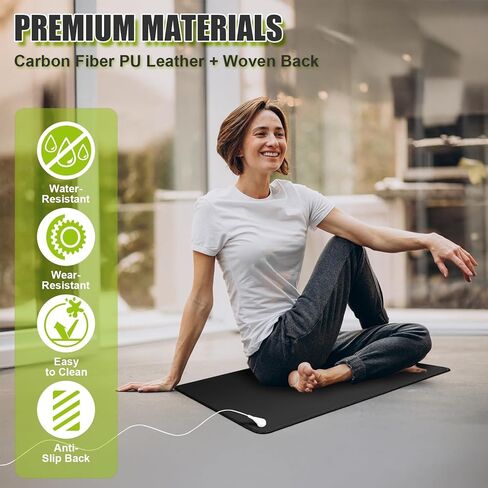 Grounding Mat for Feet Desk Laptop Universal Earth Connected Grounded Pad 12"x24" with Outlet Tester,Adapter,Cord in Saudi Arabia