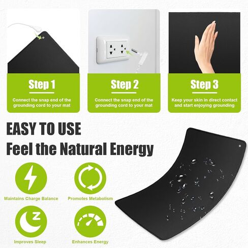 Grounding Mat for Feet Desk Laptop Universal Earth Connected Grounded Pad 12"x24" with Outlet Tester,Adapter,Cord in Saudi Arabia