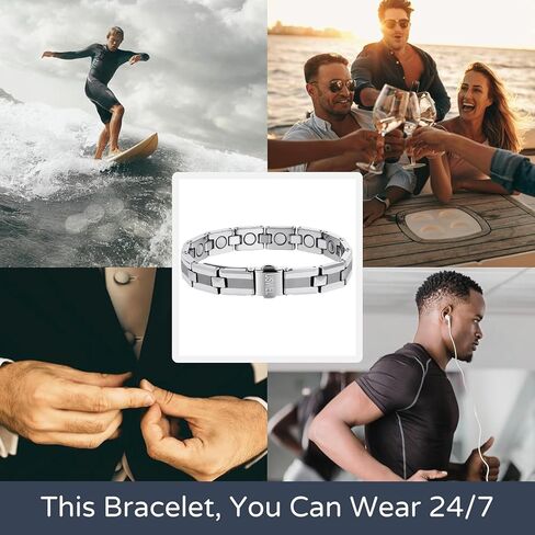 Men's 8.75" Tungsten Black Satin and Polished Finish Faceted Link Bracelet - Refined Elegance, Dynamic Style Adjustable (Silver) in Saudi Arabia