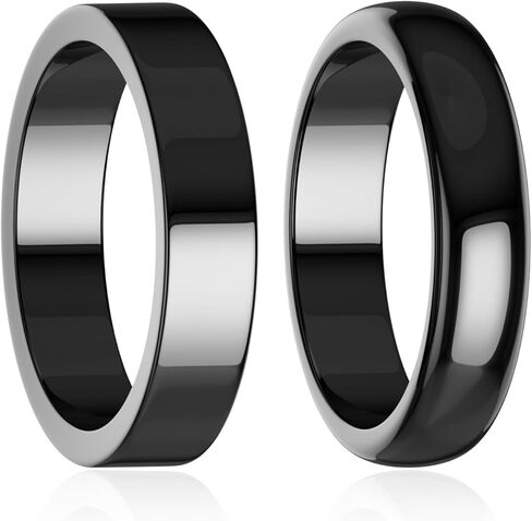 Hematite Ring for Women Men, Genuine Magnetic Black Stones Ring for Anxiety Balance Root Chakra，Absorb Negative Energy Jewelry Gifts Size 6-13 in Saudi Arabia