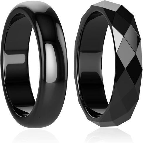 Hematite Ring for Women Men Unisex, Genuine Magnetic Stones Ring for Anxiety Balance Root Chakra，Absorb Negative Energy Jewelry Gifts Size 6-13 in Saudi Arabia