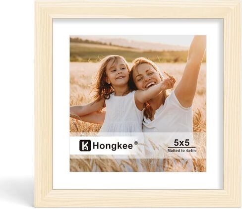Hongkee 8x10 Picture Frame, Made of Solid Wood with Real Glass, Display Pictures 5x7 with Mat or 8 x 10 without Mat - Wall and Tabletop (White, 1 Pack) in Saudi Arabia