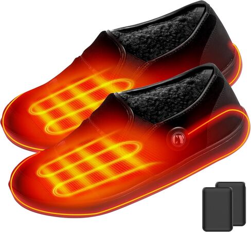 Heated Shoes Slippers for Men Women, Electric Foot Warmer Upgraded 6000mAh Rechargeable Battery Heating House Slippers in Saudi Arabia