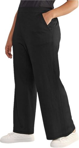 Casual Plus Size Wide Leg Baggy Sweatpants with Pockets for Women Midi Waisted Pants Lounge Travel Clothes in Kuwait