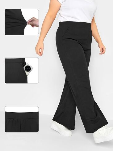 Casual Plus Size Wide Leg Baggy Sweatpants with Pockets for Women Midi Waisted Pants Lounge Travel Clothes in Kuwait