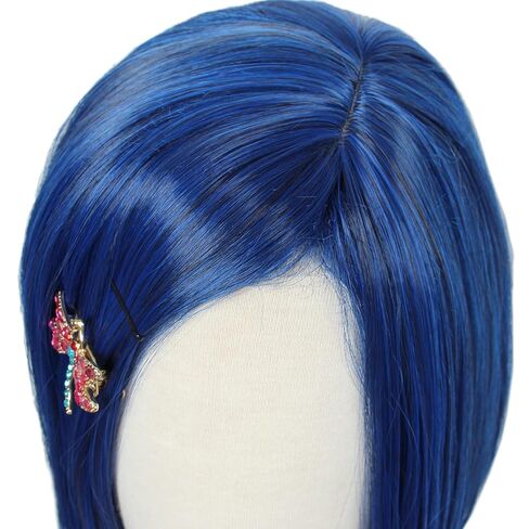 Linfairy Kids Short Blue Wig with Hairclip Halloween Costume Cosplay Wig for Child in Kuwait