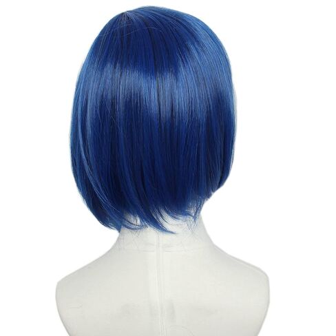 Linfairy Kids Short Blue Wig with Hairclip Halloween Costume Cosplay Wig for Child in Kuwait