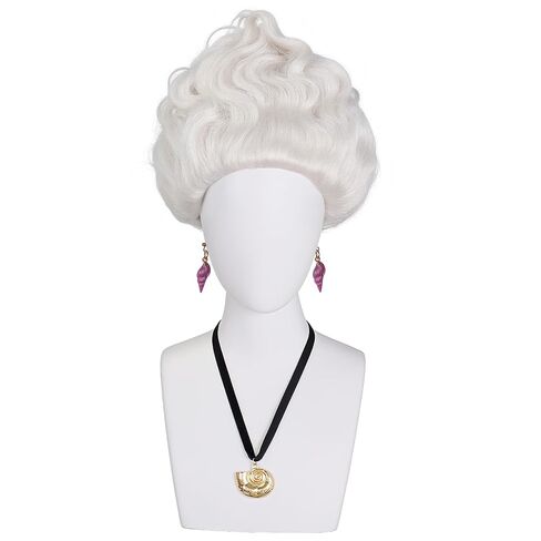 BESTBEL+Hair Cap 3 Pcs Short Grey Wig with Necklace and Earings Witch Wig for Women Short Silver White Layered Wigs for Halloween Costume Synthetic Anime Wigs for Adult Halloween Party in Saudi Arabia