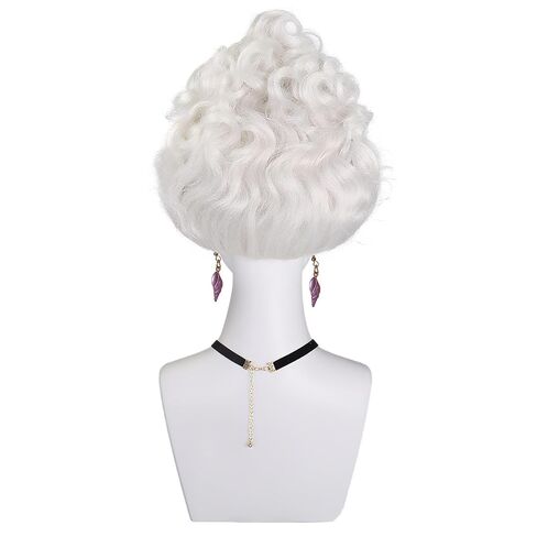 BESTBEL+Hair Cap 3 Pcs Short Grey Wig with Necklace and Earings Witch Wig for Women Short Silver White Layered Wigs for Halloween Costume Synthetic Anime Wigs for Adult Halloween Party in Saudi Arabia