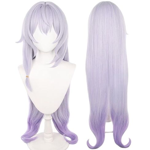 Long Purple Wig for Black Swan, Purple Ombre Wig, Synthetic Hair with Bang for Women Halloween Carnival Party in Saudi Arabia