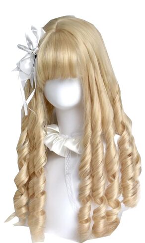 Blonde Roman Roll Lolita Wig Retro Victorian Long Curly Synthetic Hairpiece Costume Hair for Tea Party in Saudi Arabia