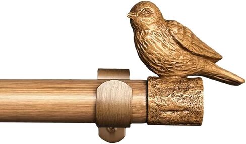 Adjustable 36-72 Inch Antique Gold Curtain Rods for Windows, 1-1/8" Heavy Duty Curtain Rod with Bird Finials, Vintage Decorative Single Window Drapery Rod for Bedroom Kitchen in Saudi Arabia