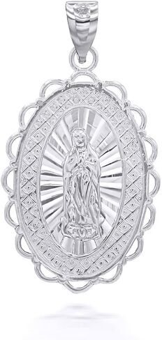Fine Sterling Silver Our Lady of Guadalupe Charm Pendant in Saudi Arabia