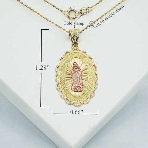 Fine Sterling Silver Our Lady of Guadalupe Charm Pendant in Saudi Arabia