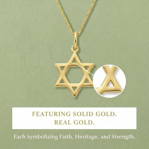 Gelin 14k Solid Gold Star of David Charm Pendant for Women in Kuwait