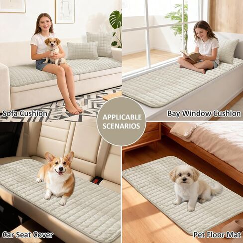Pet Couch Cover for Dogs Washable, Fuzzy Non-Slip Couch Covers for Sofa, Couch Covers for 3 Cushion Sofa, Plush Dog Couch Cover for Sectional, Loveseat (Beige, 27.6" X 71") in Saudi Arabia