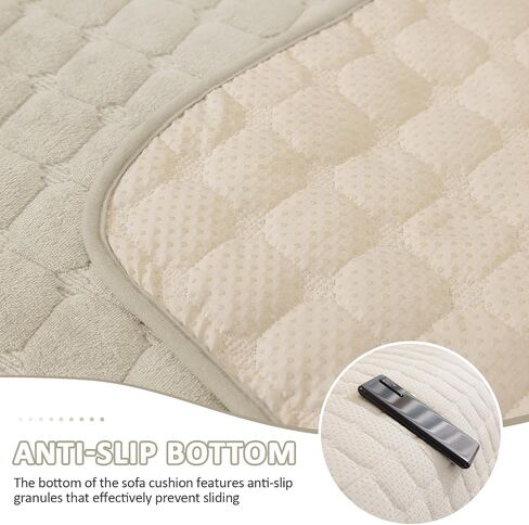 Pet Couch Cover for Dogs Washable, Fuzzy Non-Slip Couch Covers for Sofa, Couch Covers for 3 Cushion Sofa, Plush Dog Couch Cover for Sectional, Loveseat (Beige, 27.6" X 71") in Saudi Arabia