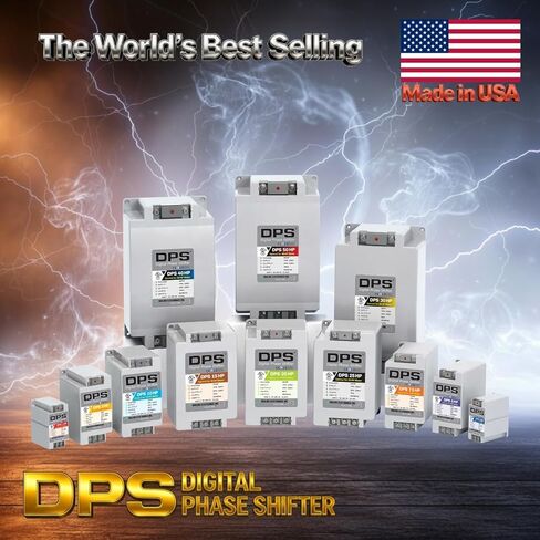 American DPS Single Phase to 3 Phase Converter, 10HP, 30A, Input/Output 200V - 240V, Digital Phase Shifter, Must Be Used for 7.5HP(5.5kW) 23A Motor, DPS Must Be Used for 1 Motor Only, UL-Listed in Saudi Arabia