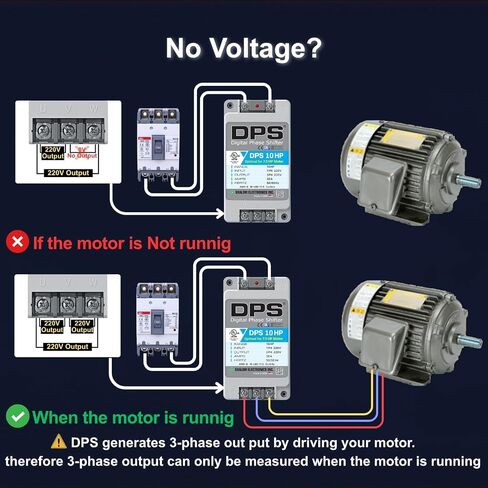 American DPS Single Phase to 3 Phase Converter, 10HP, 30A, Input/Output 200V - 240V, Digital Phase Shifter, Must Be Used for 7.5HP(5.5kW) 23A Motor, DPS Must Be Used for 1 Motor Only, UL-Listed in Saudi Arabia
