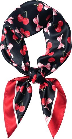 Mesovor Satin Head Neck Scarf for Women, Reversible 27.5" Hair Bandana Scarf Headband Headscarf | Bag Purse Scarf in Saudi Arabia