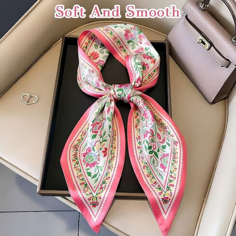 59" Hair Scarf for Women Silky Long Neck Head Scarves Purse Bag Scarfs for Handbag Satin Headscarf Gift 59" * 5.9" in Kuwait