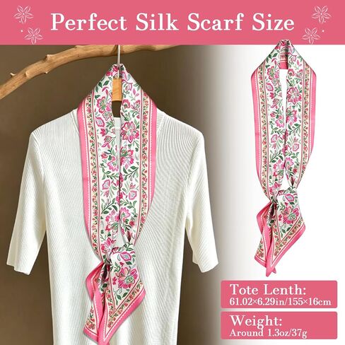 59" Hair Scarf for Women Silky Long Neck Head Scarves Purse Bag Scarfs for Handbag Satin Headscarf Gift 59" * 5.9" in Kuwait