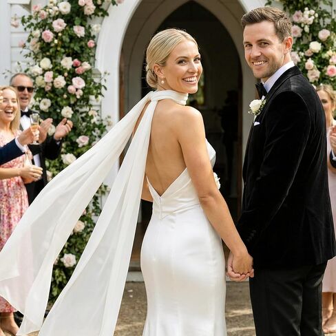 1Pcs Chiffon Bridal Neck Scarf for Wedding Long Scarf Wrap for Wedding Evening Ceremony Bridal Accessory in Kuwait