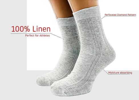 Women's Thin Breathable Organic Linen Socks (5, Medium) in Kuwait