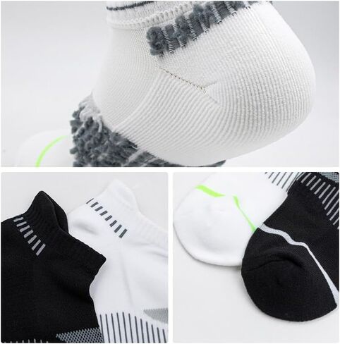 Women's Cushioned Ankle Socks 6-Pair (3 White + 3 Black) - Running Socks with Lycra Cuff & Arch Support for Athletic, Tennis, Walking in Saudi Arabia