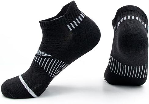 Women's Cushioned Ankle Socks 6-Pair (3 White + 3 Black) - Running Socks with Lycra Cuff & Arch Support for Athletic, Tennis, Walking in Saudi Arabia