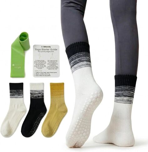 3 Pack Non Slip Grip Socks for Women - Sticky Cushioned Socks for Pilates Reformer, Hospital Maternity & Home in Kuwait