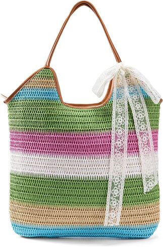 Straw Beach Tote Bag for Women - 2026 Large Handwoven Summer Vacation Purse Zipper for Travel Shopping Essentials in Saudi Arabia