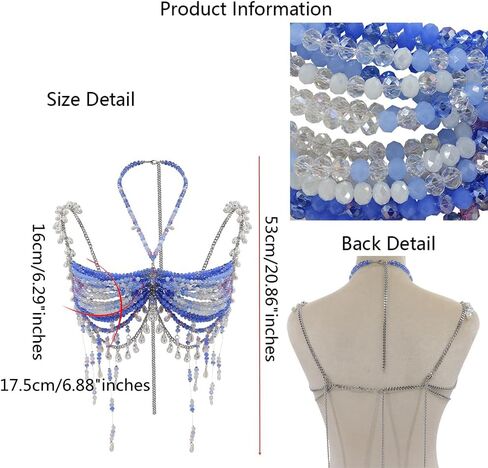 Sexy Layered Bead Tassel Bra Body Chain Jewelry Beach Harness Bikini Festival Rave Bra Bralette for Women in Saudi Arabia