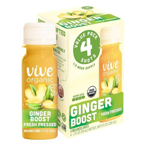 Vive Organic Organic Ginger Boost Shot 4pk, 2 FZ in Saudi Arabia