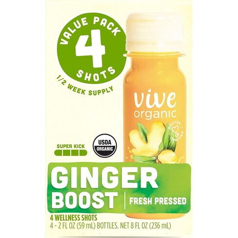 Vive Organic Organic Ginger Boost Shot 4pk, 2 FZ in Saudi Arabia