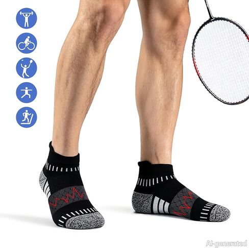 IRAMY Ankle Compression Socks for Men Women Athletic Running Socks with Arch Support Cushion 3/5 Pairs in Saudi Arabia