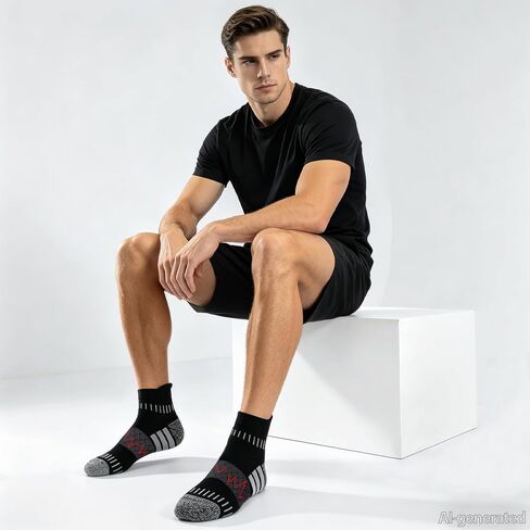 IRAMY Ankle Compression Socks for Men Women Athletic Running Socks with Arch Support Cushion 3/5 Pairs in Saudi Arabia