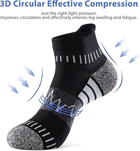 IRAMY Ankle Compression Socks for Men Women Athletic Running Socks with Arch Support Cushion 3/5 Pairs in Saudi Arabia