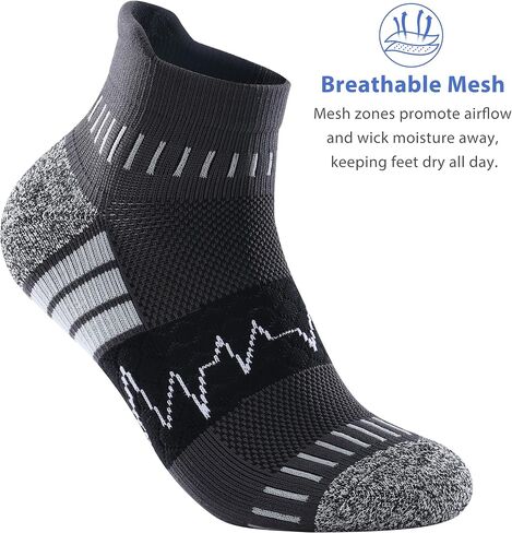 IRAMY Ankle Compression Socks for Men Women Athletic Running Socks with Arch Support Cushion 3/5 Pairs in Saudi Arabia