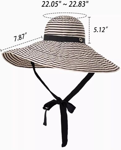 URAWOW UV Protection Sun Hats for Women Wide Brim Bucket Hat Beach Summer Neck Black White Fashion in Saudi Arabia
