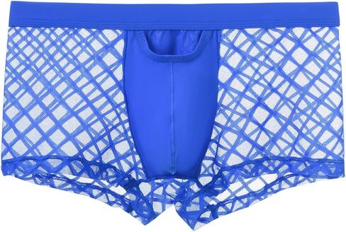 Mens Sexy Boxer Briefs Sheer Mesh Underwear Transparent Lightweight Soft Shorts Breathable Comfortable Body Fit in Saudi Arabia