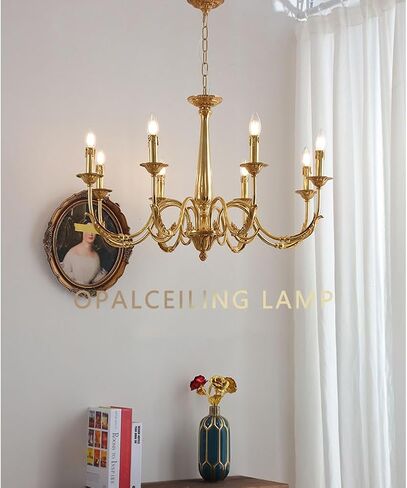 Copper Light Candle Holder Home Decor Interior Lighting Traditional Rustic Fixture Farmhouse Elegant Ceiling Light,10 Heads () in Kuwait