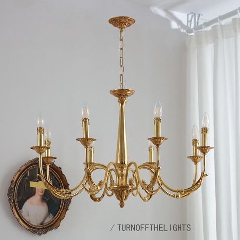 Copper Light Candle Holder Home Decor Interior Lighting Traditional Rustic Fixture Farmhouse Elegant Ceiling Light,10 Heads () in Kuwait