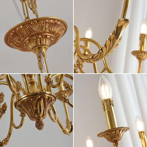 Copper Light Candle Holder Home Decor Interior Lighting Traditional Rustic Fixture Farmhouse Elegant Ceiling Light,10 Heads () in Kuwait