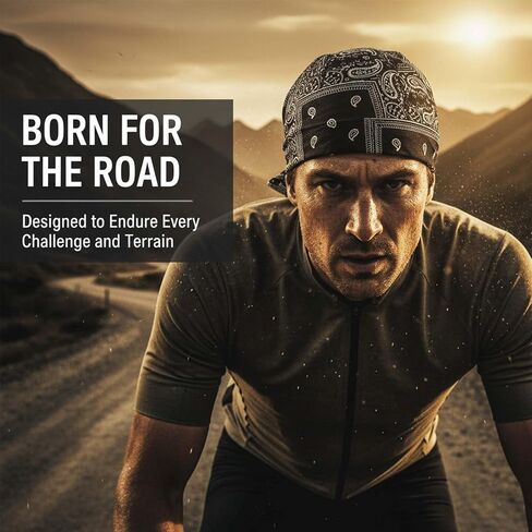 SakerPlus Elastic Cycling Sports Cap, Helmet Liner Skull Cap, Breathable Wicking Biker Head Wrap, Adjustable Tie Back Bandana in Kuwait