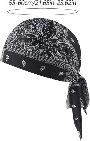 SakerPlus Elastic Cycling Sports Cap, Helmet Liner Skull Cap, Breathable Wicking Biker Head Wrap, Adjustable Tie Back Bandana in Kuwait