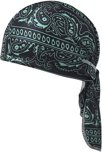 SakerPlus Elastic Cycling Sports Cap, Helmet Liner Skull Cap, Breathable Wicking Biker Head Wrap, Adjustable Tie Back Bandana in Kuwait