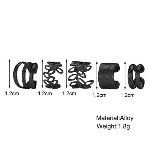 Hair Jewelry for Braids with Disposable Black Rubber Band for Women Men Hair Accessories Braids, Dreadlock Braid Clips Non-Piercing Ear Cuffs Clip Jewelry in Saudi Arabia