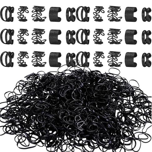 Hair Jewelry for Braids with Disposable Black Rubber Band for Women Men Hair Accessories Braids, Dreadlock Braid Clips Non-Piercing Ear Cuffs Clip Jewelry in Saudi Arabia